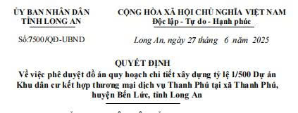 Hình ảnh Quyết định chấp thuận chủ trương đầu tư dự án Thanh Phú Centre Point