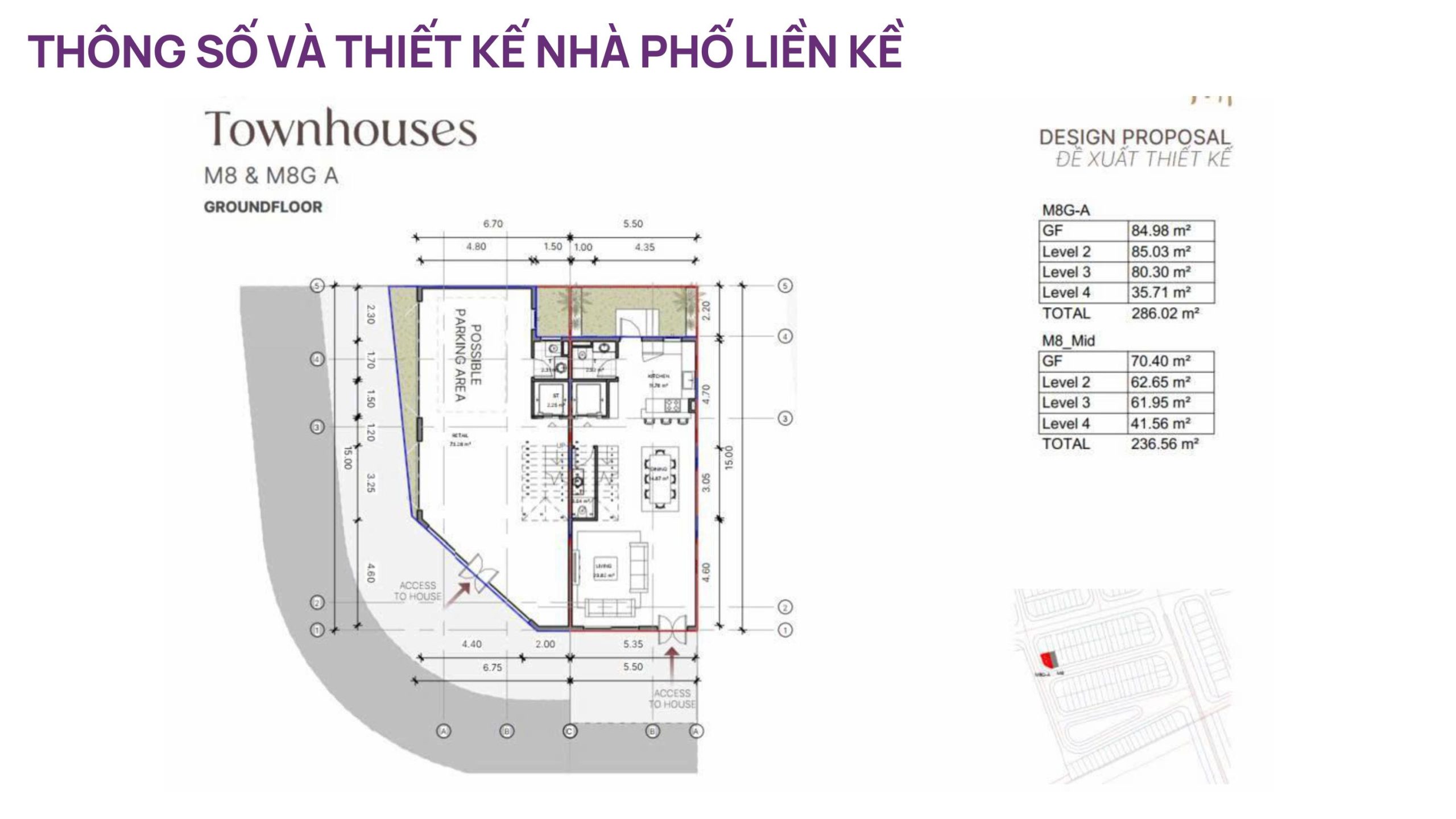 Thông số thiết kế nhà phố liền kề Thanh Phú Centre Point