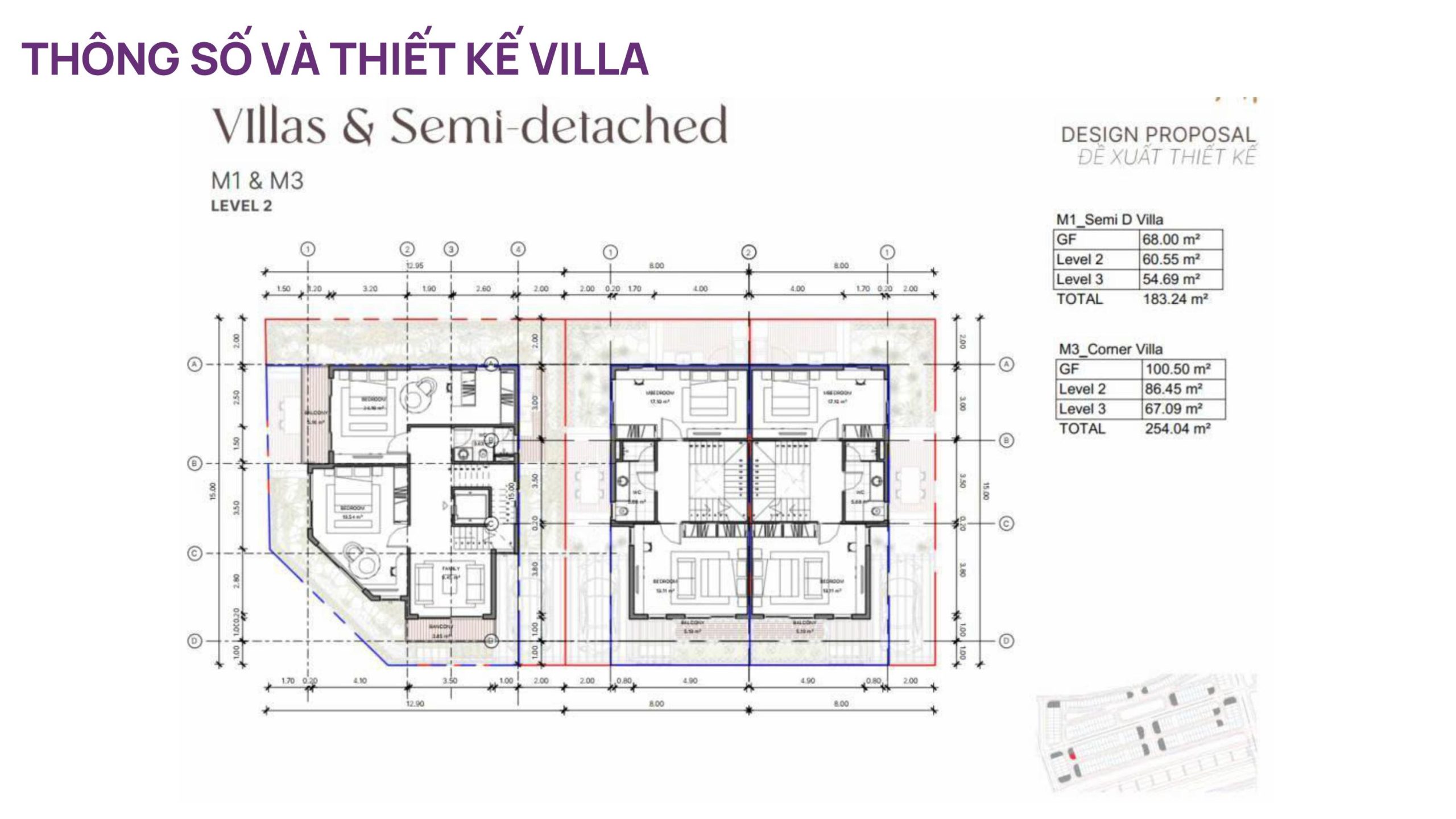 Chi tiết thông số và thiết kế mặt bằng biệt thự góc M3 khu An Phú