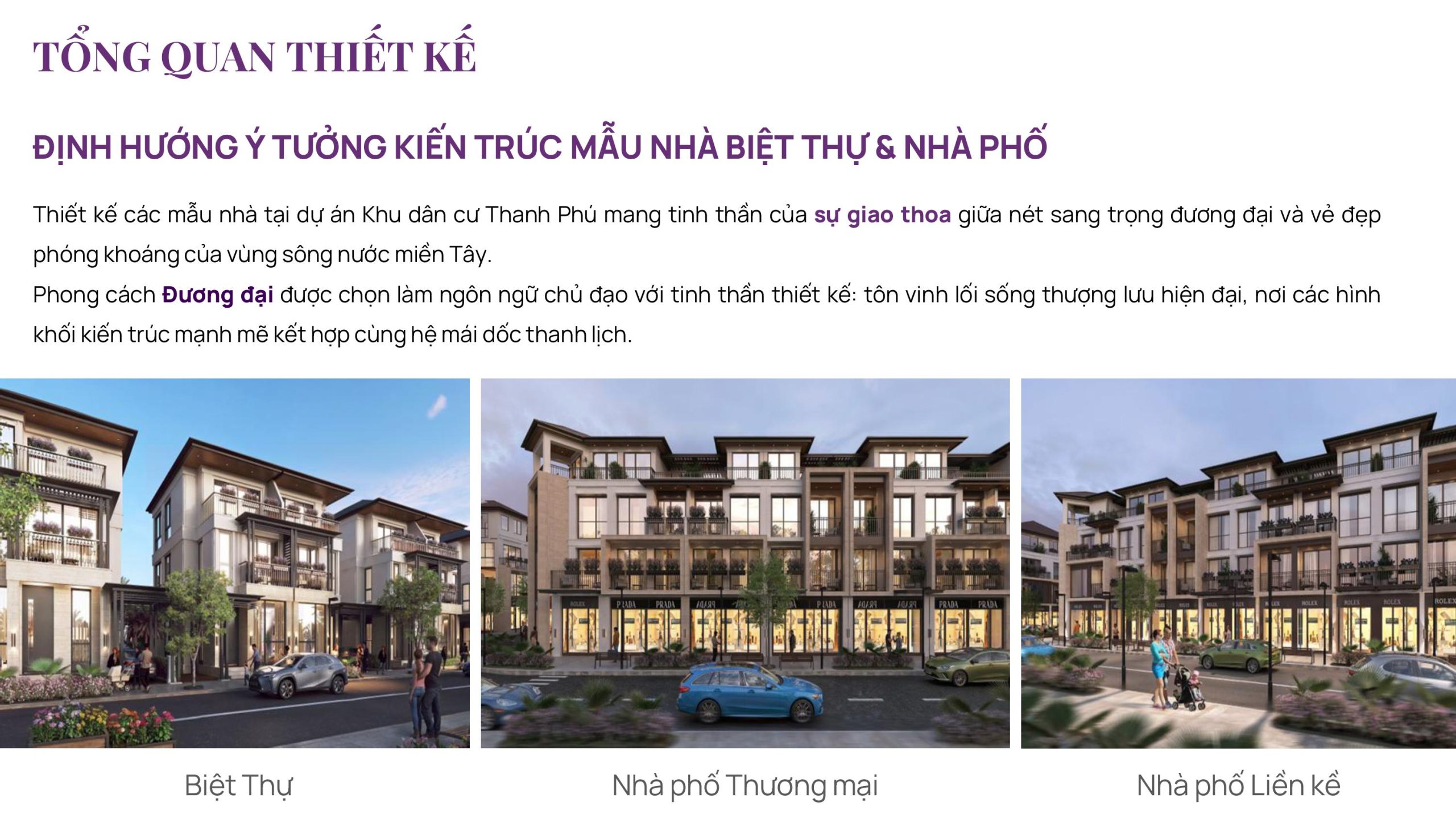 Tổng quan thiết kế các loại hình sản phẩm nhà phố, biệt thự, shophouse tại dự án