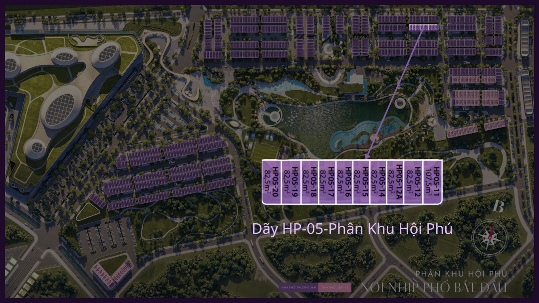 Sơ đồ vị trí chi tiết dãy HP-05 thuộc phân khu Hội Phú tại dự án Thanh Phú Centre Point