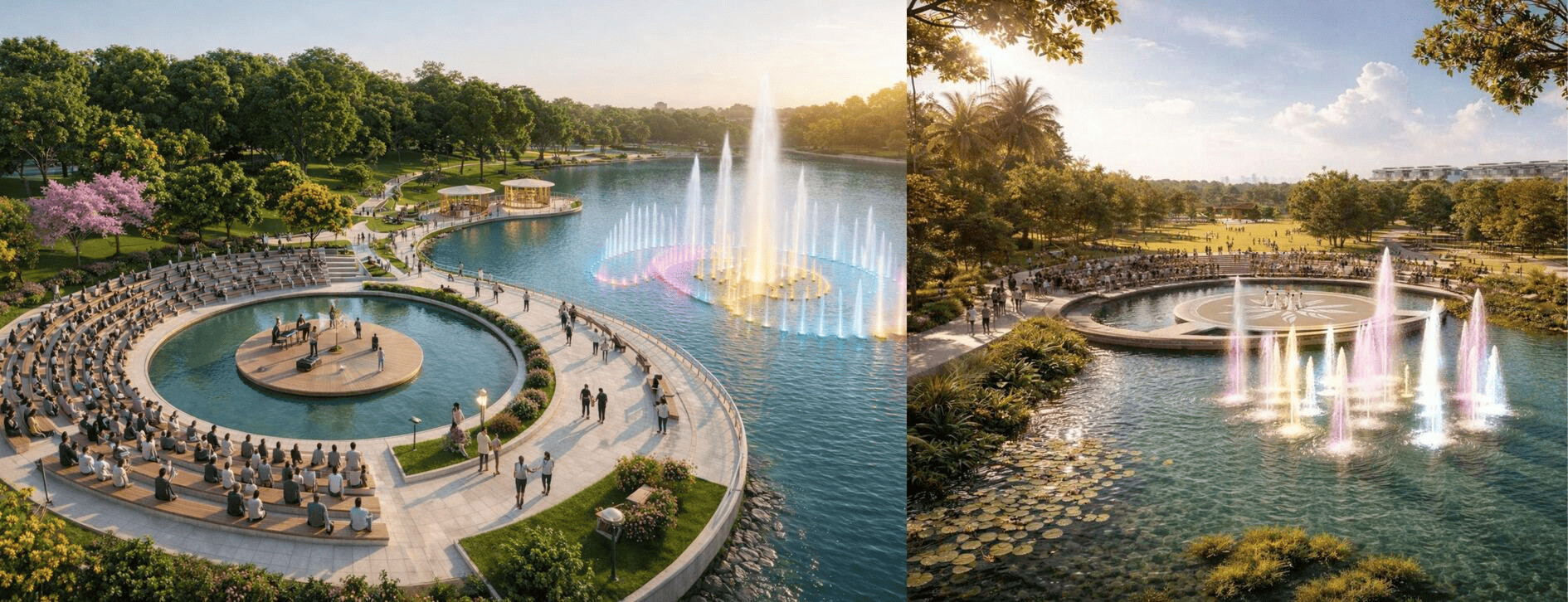 Không gian quảng trường và sân khấu sự kiện ngoài trời tại dự án Thanh Phú Centre Point