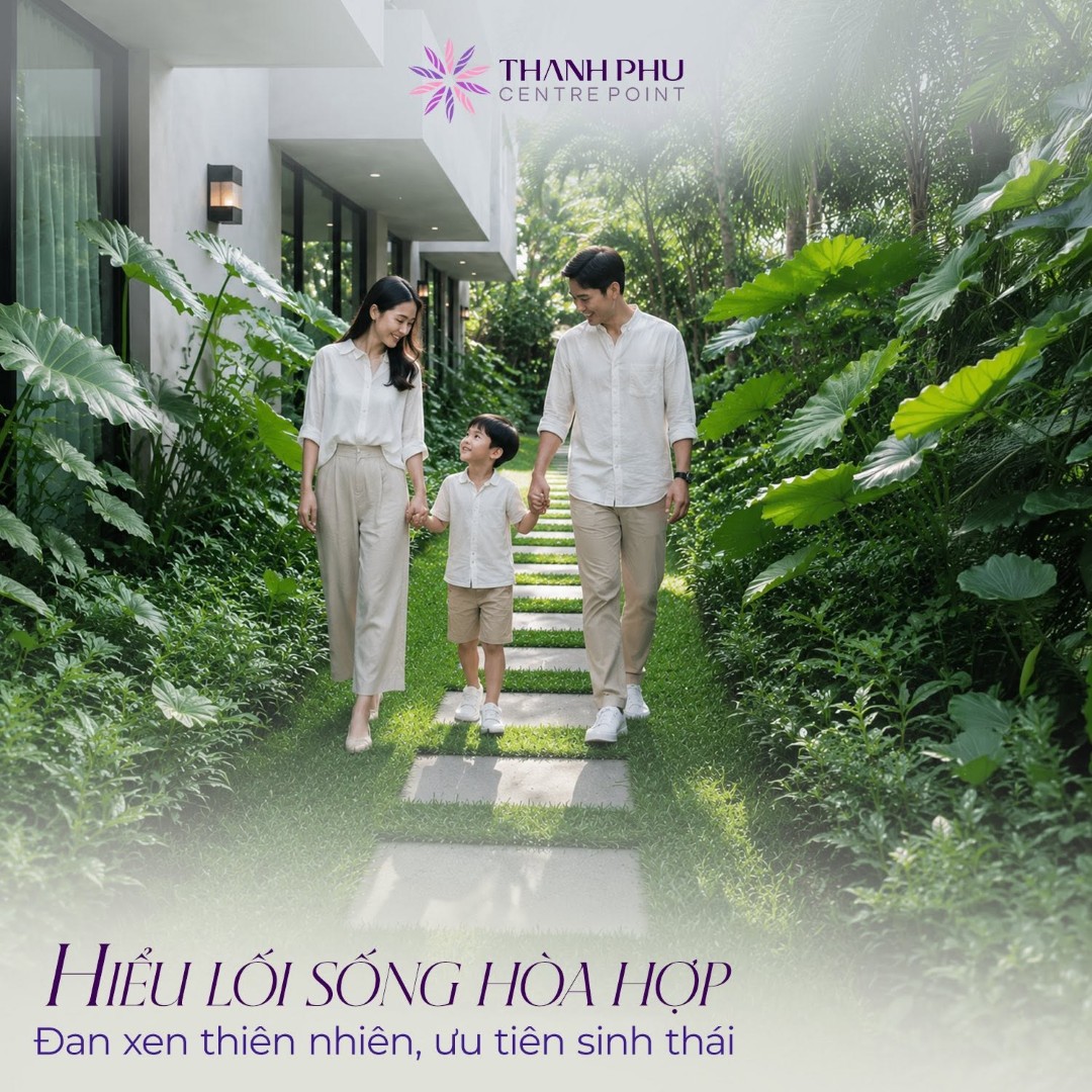 Không gian cảnh quan xanh sinh thái ưu tiên sự hòa hợp thiên nhiên tại Thanh Phú Centre Point