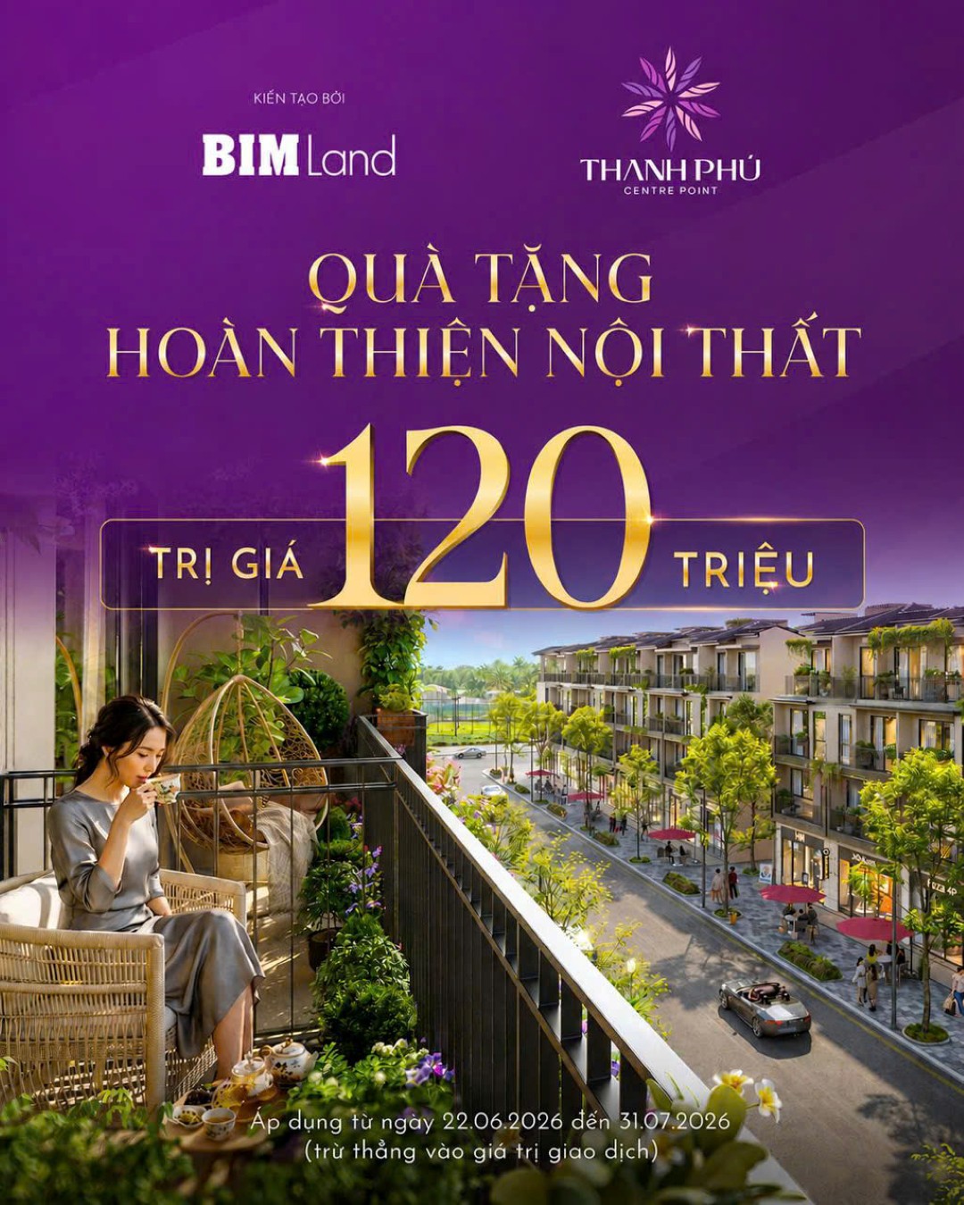 Chính sách quà tặng hoàn thiện nội thất trị giá 120 triệu đồng tại phân khu Hội Phú