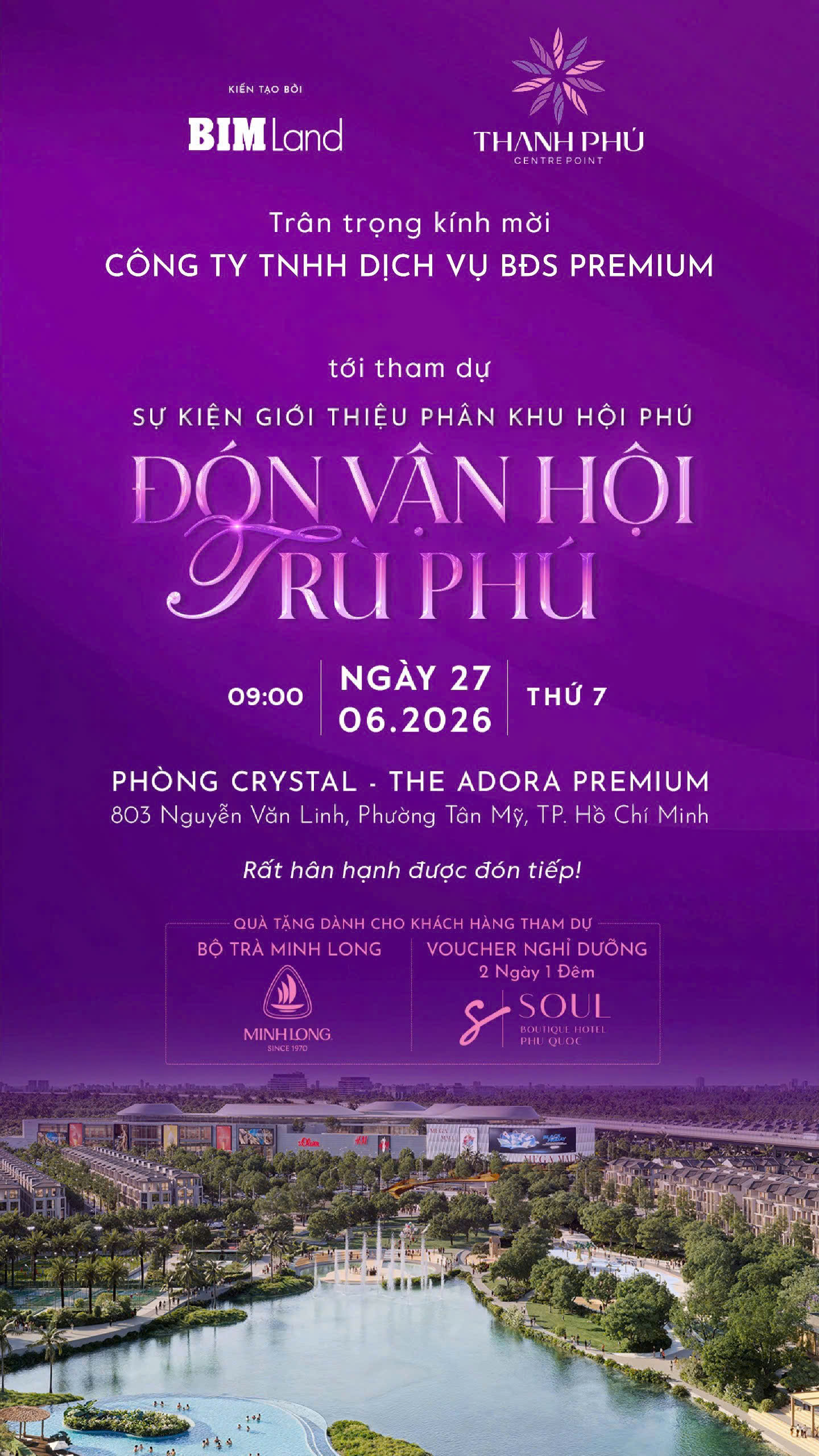 Thư mời Premium tham gia sự kiện Đón Vận Hội Trù Phú phân khu Hội Phú