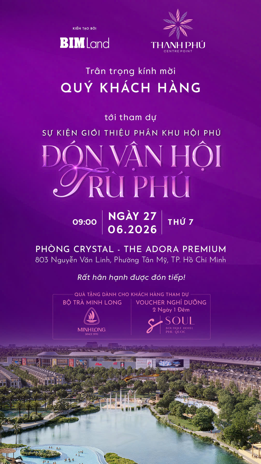 Thư mời sự kiện Đón Vận Trù Phú Thanh Phú Centre Point ngày 27-06-2026