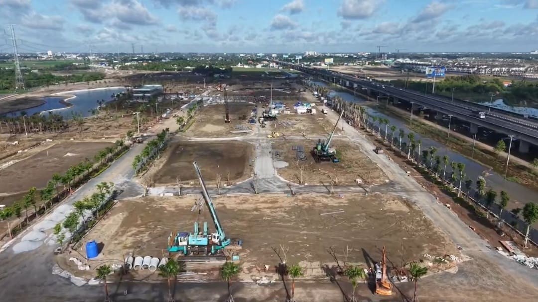 Toàn cảnh tiến độ thi công dự án Thanh Phú Centre Point nhìn từ trên cao ngày 29/06/2026