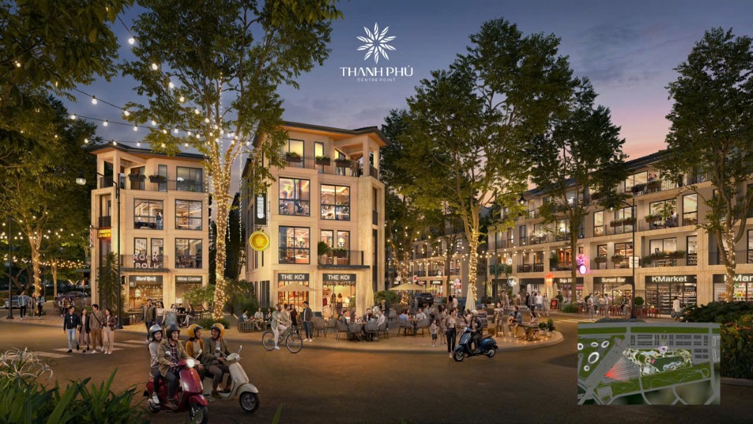 Phối cảnh tuyến khu phố đêm sầm uất tại phân khu Hội Phú dự án Thanh Phú Centre Point