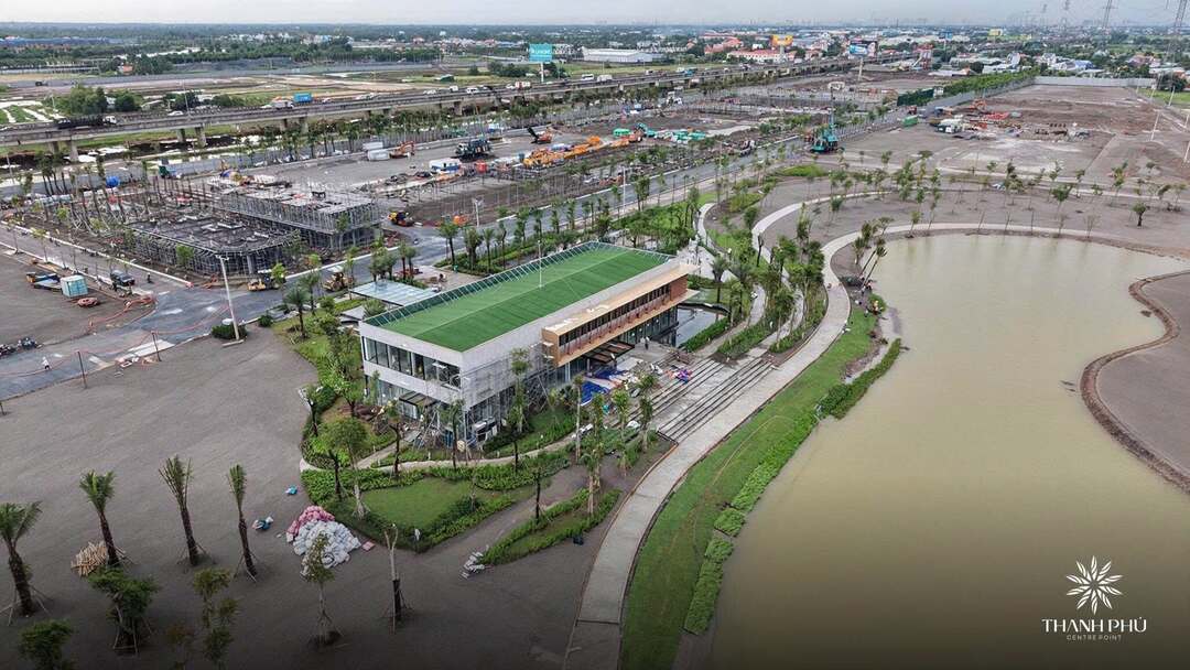 Toàn cảnh thực tế công trường dự án Thanh Phú Centre Point nhìn từ trên cao