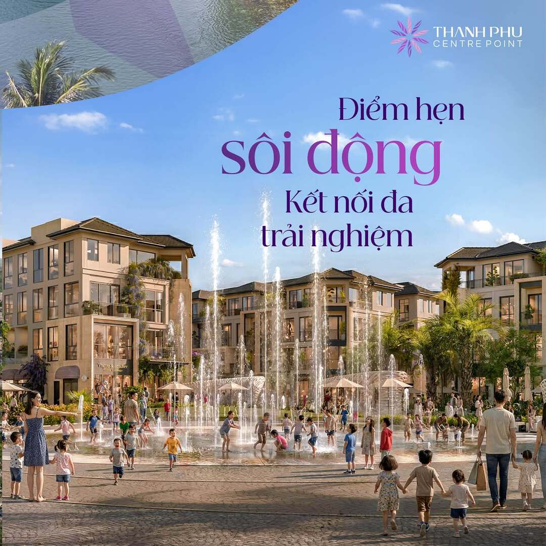 Quảng trường và phố đi bộ kết nối tiện ích tại Thanh Phú Centre Point